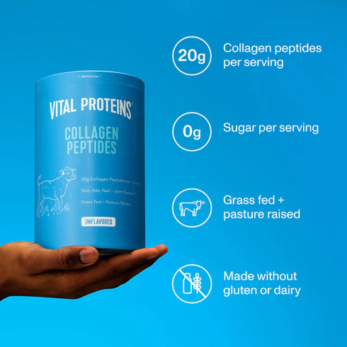 Vital Proteins Bovine Collagen Peptides Unflavored Powder, Dietary Supplement